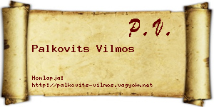 Palkovits Vilmos névjegykártya