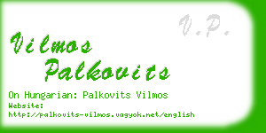 vilmos palkovits business card